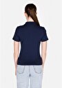 thumb-Slim Fit Polo Yaka Düz Kadın Lacivert Kısa Kol Tişört