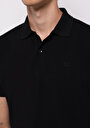 thumb-Regular Fit Polo Yaka Düz Pamuklu Erkek Siyah Kısa Kol Tişört