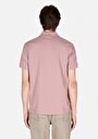 thumb-Regular Fit Polo Yaka Düz Erkek Pembe Örme Kısa Kol Tişört