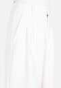 thumb-Regular Fit Yüksek Bel Düz Kadın Beyaz Şort
