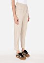 thumb-Regular Fit Düşük Bel Düz Paça Kadın Bej  Pantolon