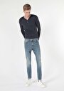 thumb-Skinny Fit Yüksel Bel Dar Paça Erkek İndigo Jean Pantolon
