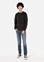thumb-Regular Fit Pamuklu Yuvarlak Yaka Jakarlı Erkek Antrasit Triko Kazak