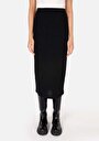 thumb-Slim Fit Cepsiz Kadın Siyah Etek