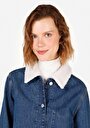 thumb-Regular Fit Pamuklu Kadın Mavi Ceket