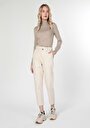 thumb-Slim Fit Balıkçı Yaka Düz Kadın Bej Kazak