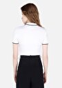 thumb-Slim Fit Polo Yaka Düz Kadın Beyaz Kısa Kol Tişört