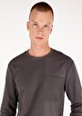 thumb-Regular Fit Yuvarlak Yaka Düz Pamuklu Erkek Gri Uzun Kol Tişört