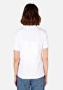 thumb-Regular Fit Yuvarlak Yaka Yazı Baskılı Kadın Beyaz Kısa Kol Tişört