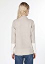 thumb-Regular Fit Yarım Balıkçı Yaka Düz Kadın Bej Kazak