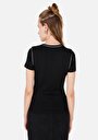 thumb-Slim Fit Yuvarlak Yaka Düz Kadın Siyah Kısa Kol Tişört