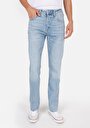 thumb-Regular Fit Orta Bel Düz Paça Erkek İndigo Jean Pantolon