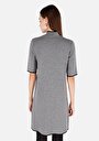 thumb-Regular Fit  Kadın Gri Kısa Kol Elbise