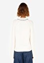 thumb-Regular Fit Yuvarlak Yaka Kadın Ekru Triko Kazak