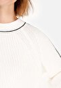 thumb-Regular Fit Yuvarlak Yaka Kadın Ekru Triko Kazak