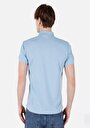 thumb-Classic Fit Polo Yaka Düz Erkek Mavi Kısa Kol Tişört