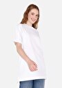 thumb-Regular Fit Yuvarlak Yaka  Kadın Beyaz Kısa Kol Tişört