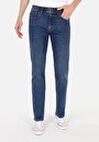 thumb-Regular Fit Orta Bel Düz Paça Erkek İndigo Jean Pantolon