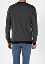 thumb-Regular Fit Yuvarlak Yaka Örme Erkek Siyah Uzun Kol Tişört