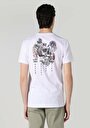thumb-Regular Fit Yuvarlak Yaka Baskılı Erkek Beyaz Kısa Kol Tişört