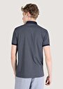 thumb-Regular Fit Polo Yaka Jakarlı Erkek Lacivert Kısa Kol Tişört