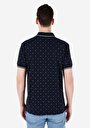 thumb-Regular Fit Polo Yaka Baskılı Örme Erkek Lacivert Kısa Kol Tişört