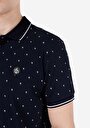 thumb-Regular Fit Polo Yaka Baskılı Örme Erkek Lacivert Kısa Kol Tişört