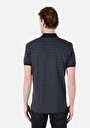 thumb-Regular Fit Polo Yaka Çizgili Erkek Antrasit Kısa Kol Tişört