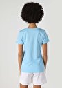thumb-Regular Fit Yuvarlak Yaka  Kadın Mavi Kısa Kol Tişört