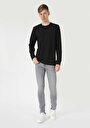 thumb-Regular Fit Yuvarlak Yaka  Erkek Siyah Uzun Kol Tişört Cl1062460