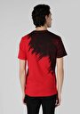 thumb-Regular Fit Yuvarlak Yaka Pamuklu Baskılı Erkek Kırmızı Kısa Kol Tişört