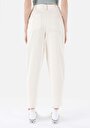 thumb-Baggy Fıt Yüksek Bel Düz Paça Kadın Ekru  Pantolon