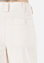 thumb-Baggy Fıt Yüksek Bel Düz Paça Kadın Ekru  Pantolon