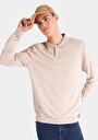 thumb-Regular Fit Polo Yaka Düz Erkek Bej Uzun Kol Tişört