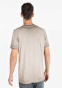thumb-Regular Fit Yuvarlak Yaka  Erkek Bej Kısa Kol Tişört