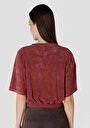 thumb-Regular Fit Yuvarlak Yaka  Kadın Kirmizi Kısa Kol Tişört