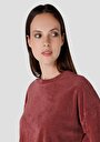 thumb-Regular Fit Yuvarlak Yaka  Kadın Kirmizi Kısa Kol Tişört