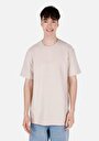 thumb-Comfort Fit Yuvarlak Yaka Düz Erkek Bej Pamuk Kısa Kol Tişört