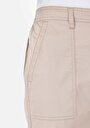 thumb-Regular Fit Yüksek Bel Dar Paça Kadın Bej  Pantolon