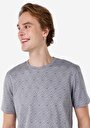 thumb-Regular Fit Yuvarlak Yaka Baskılı Erkek Gri Kısa Kol Tişört