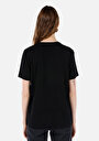 thumb-Regular Fit Yuvarlak Yaka  Kadın Siyah Kısa Kol Tişört
