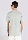 thumb-Regular Fit Yuvarlak Yaka Jakarlı Erkek Yeşil Kısa Kol Tişört