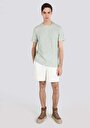 thumb-Regular Fit Yuvarlak Yaka Jakarlı Erkek Yeşil Kısa Kol Tişört