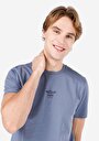 thumb-Regular Fit Yuvarlak Yaka Düz Erkek Mavi Kısa Kol Tişört