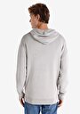 thumb-Comfort Fit Kapüşonlu Jakarlı Erkek Gri Kazak