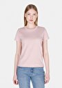 thumb-Slim Fit Yuvarlak Yaka Düz Kadın Pembe Kısa Kol Tişört