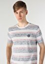 thumb-Regular Fit Yuvarlak Yaka Baskılı Erkek Beyaz Kısa Kol Tişört