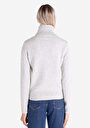 thumb-Slim Fit Turtle Neck Jakarlı Kadın Gri Kazak