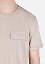 thumb-Regular Fit Yuvarlak Yaka Düz Erkek Bej Kısa Kol Tişört