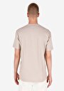 thumb-Comfort Fit Yuvarlak Yaka Düz Erkek Bej Pamuk Karışımlı Kısa Kol Tişört